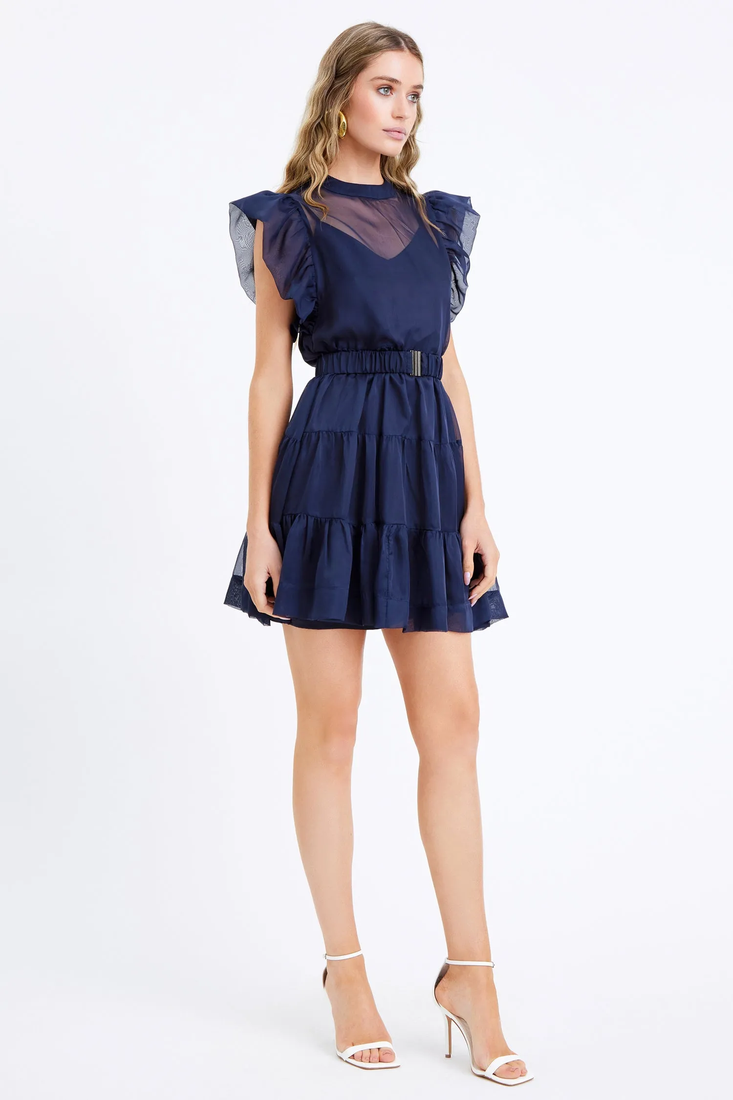 Leia Sheer Overlay Mini Dress w/ Slip