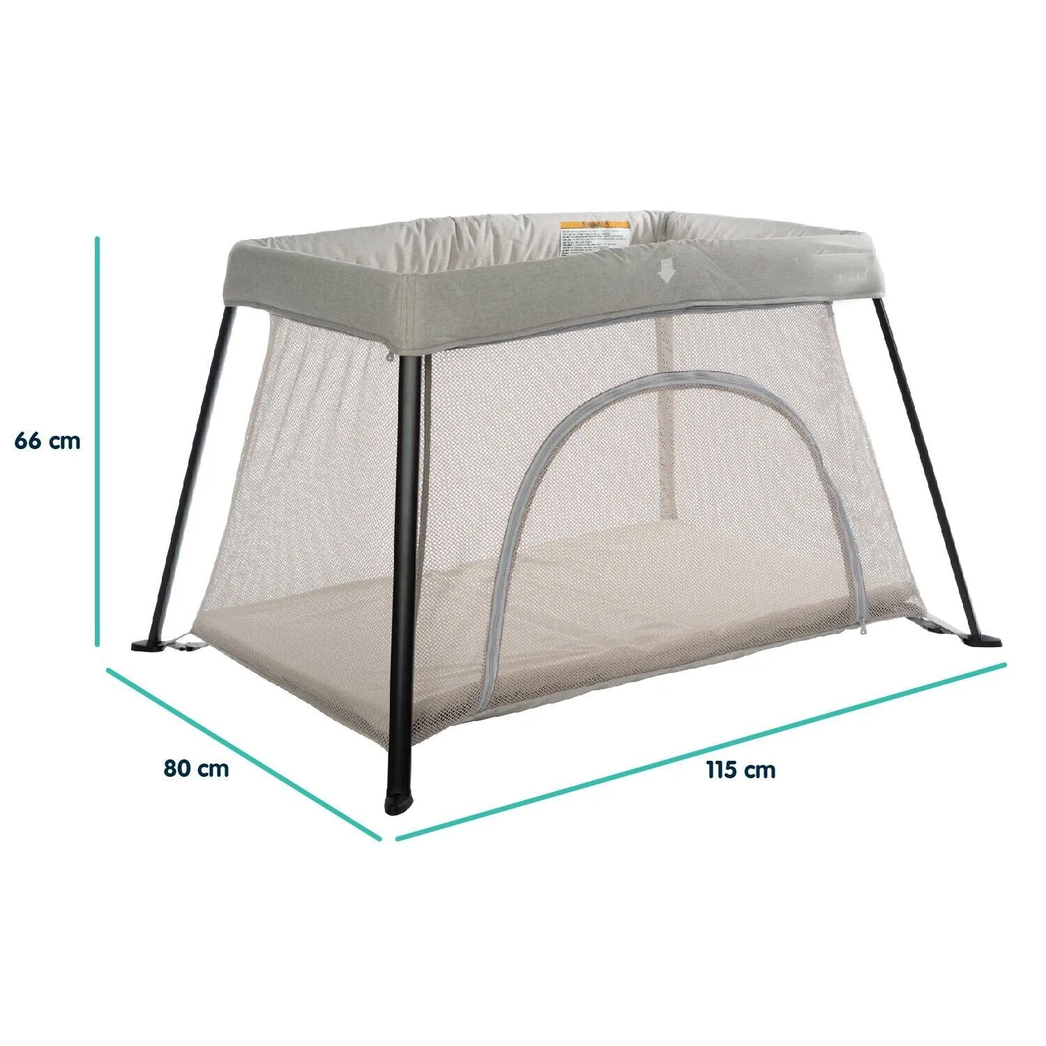 Lightweight Folding Playpen & Travel Cot with Mattress & Carry Bag | Light Grey