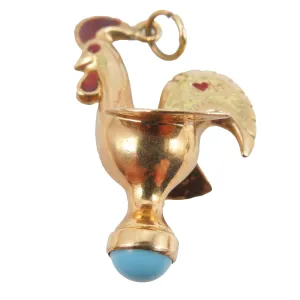 Lot of 5 14K Gold Charms for Charm Bracelet - Eiffel Tower, Mezuzah, Rooster, Tamborine, Oyster with Pearl