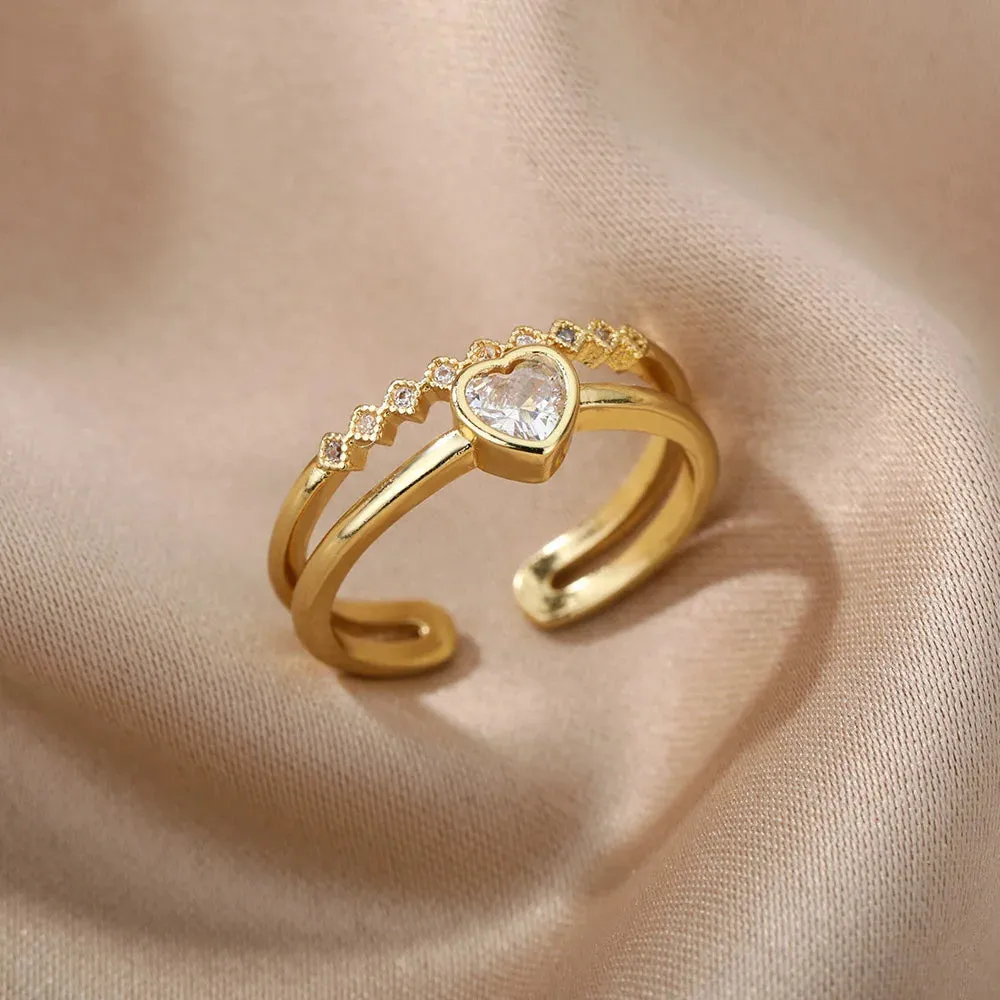 Lucky Evil Eye Rings For Women Opening Adjustable Stainless Steel Ring Trendy Luxury Jewelry Ring Gift for Her