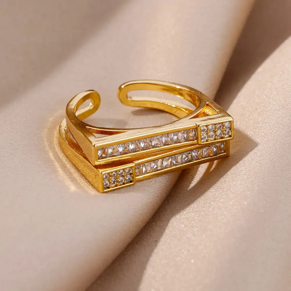 Lucky Evil Eye Rings For Women Opening Adjustable Stainless Steel Ring Trendy Luxury Jewelry Ring Gift for Her