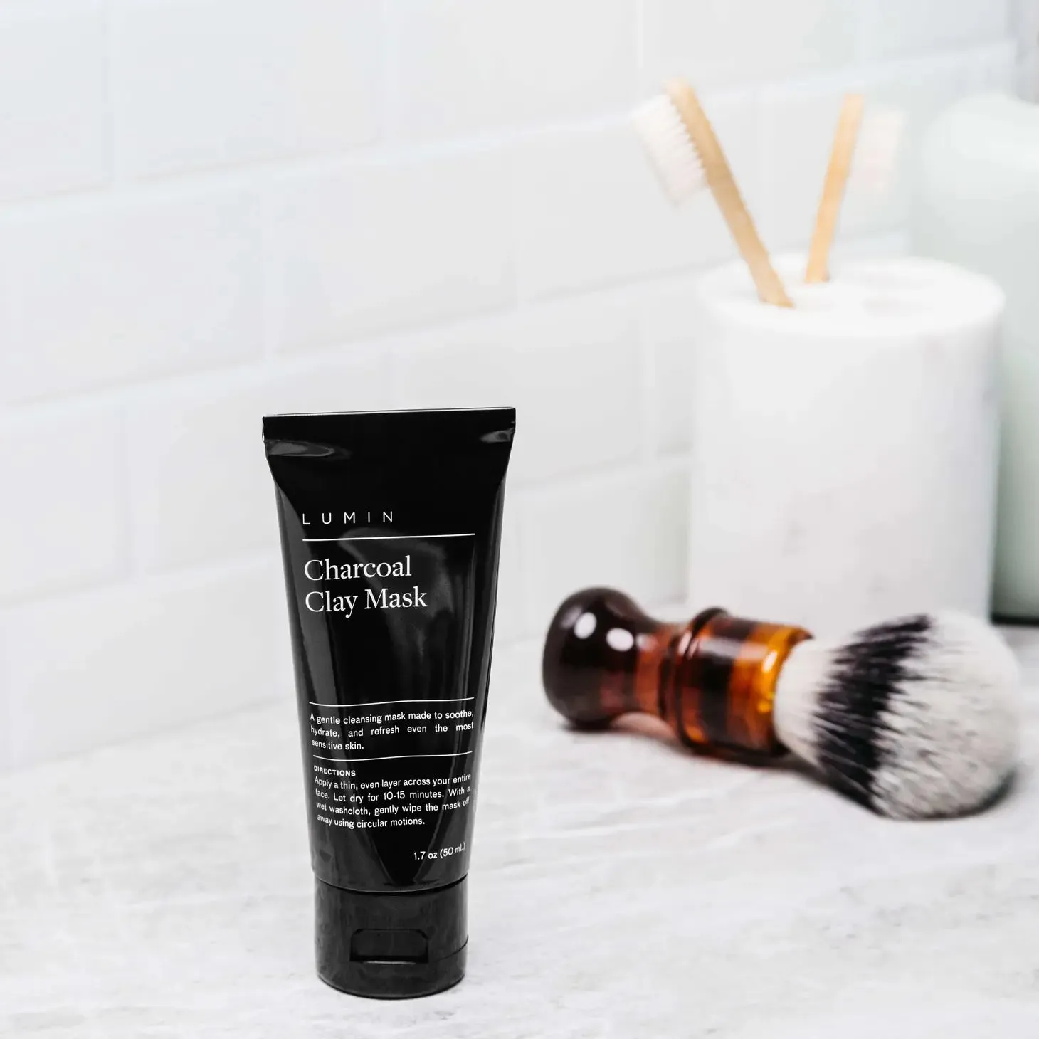 Lumin Men's Facial Cleansing Charcoal Clay Mask 1.7 oz.