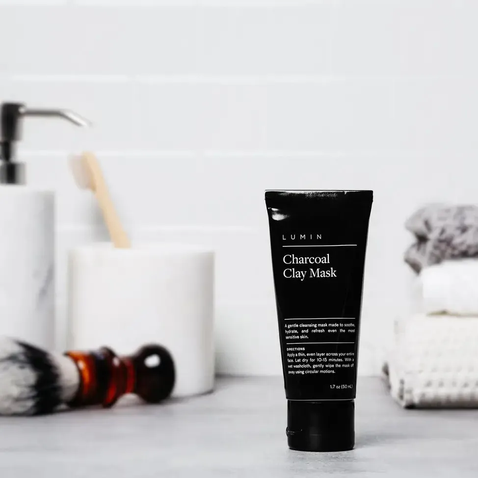 Lumin Men's Facial Cleansing Charcoal Clay Mask 1.7 oz.