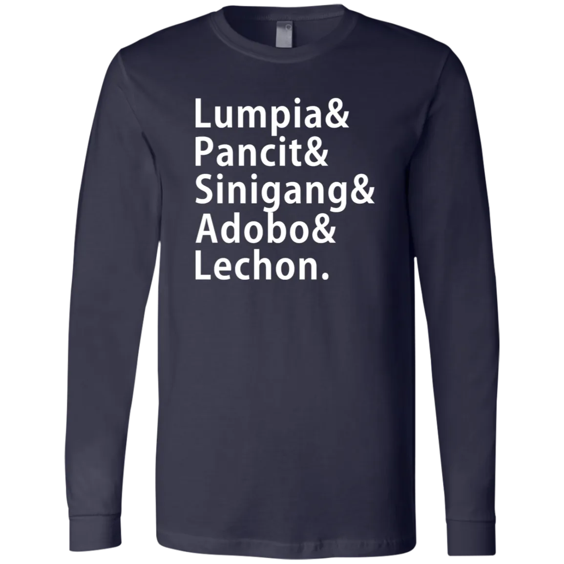 Lumpia Pancit Sinigang Adobo Lechon Mens Jersey Long Sleeve T-Shirt
