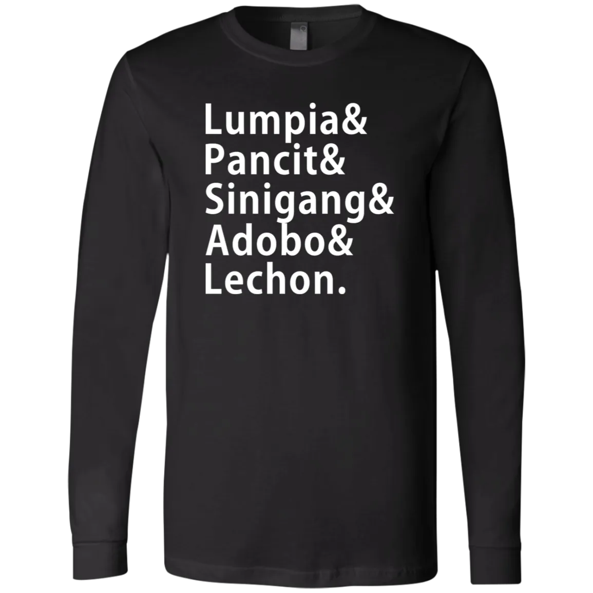 Lumpia Pancit Sinigang Adobo Lechon Mens Jersey Long Sleeve T-Shirt