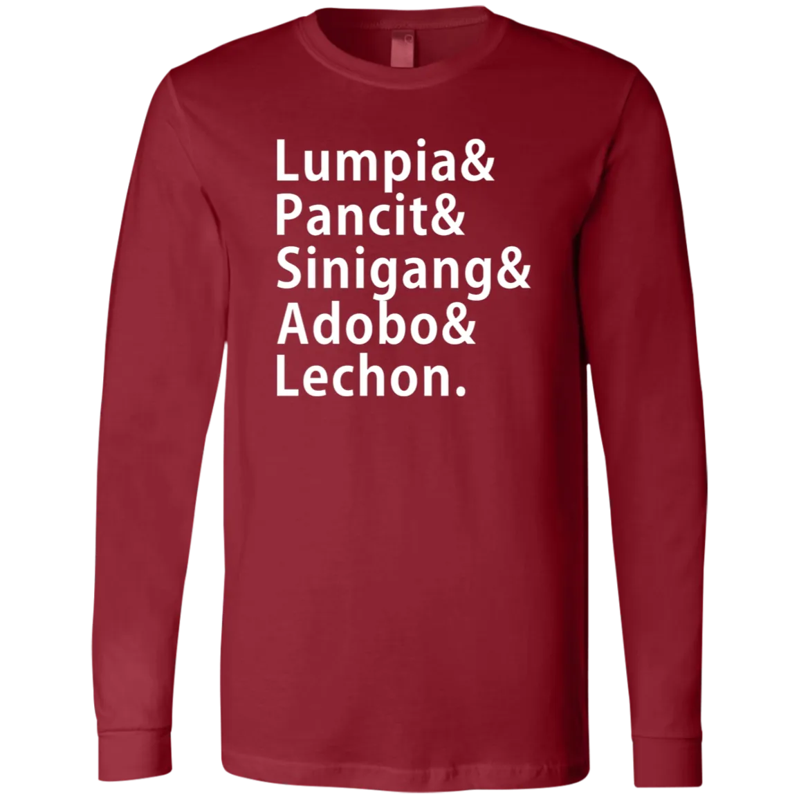 Lumpia Pancit Sinigang Adobo Lechon Mens Jersey Long Sleeve T-Shirt