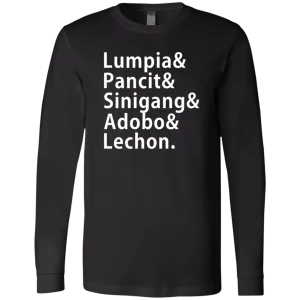 Lumpia Pancit Sinigang Adobo Lechon Mens Jersey Long Sleeve T-Shirt
