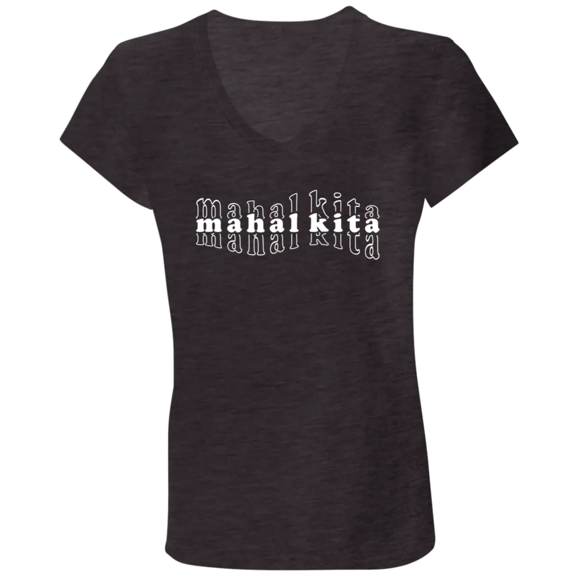 Mahal Kita Mesh Warp Ladies Jersey V-Neck T-Shirt
