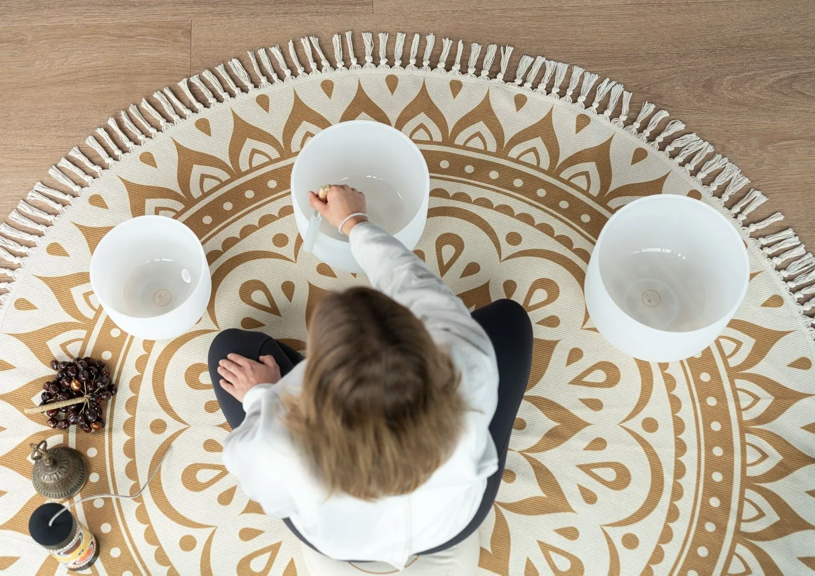 Mandala Meditation & Sound Bath Rug - 6.5 feet / 200 cm