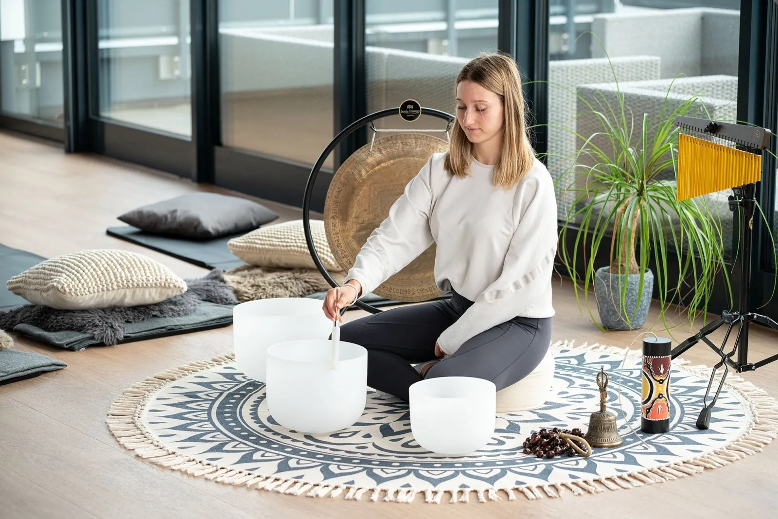 Mandala Meditation & Sound Bath Rug - 6.5 feet / 200 cm