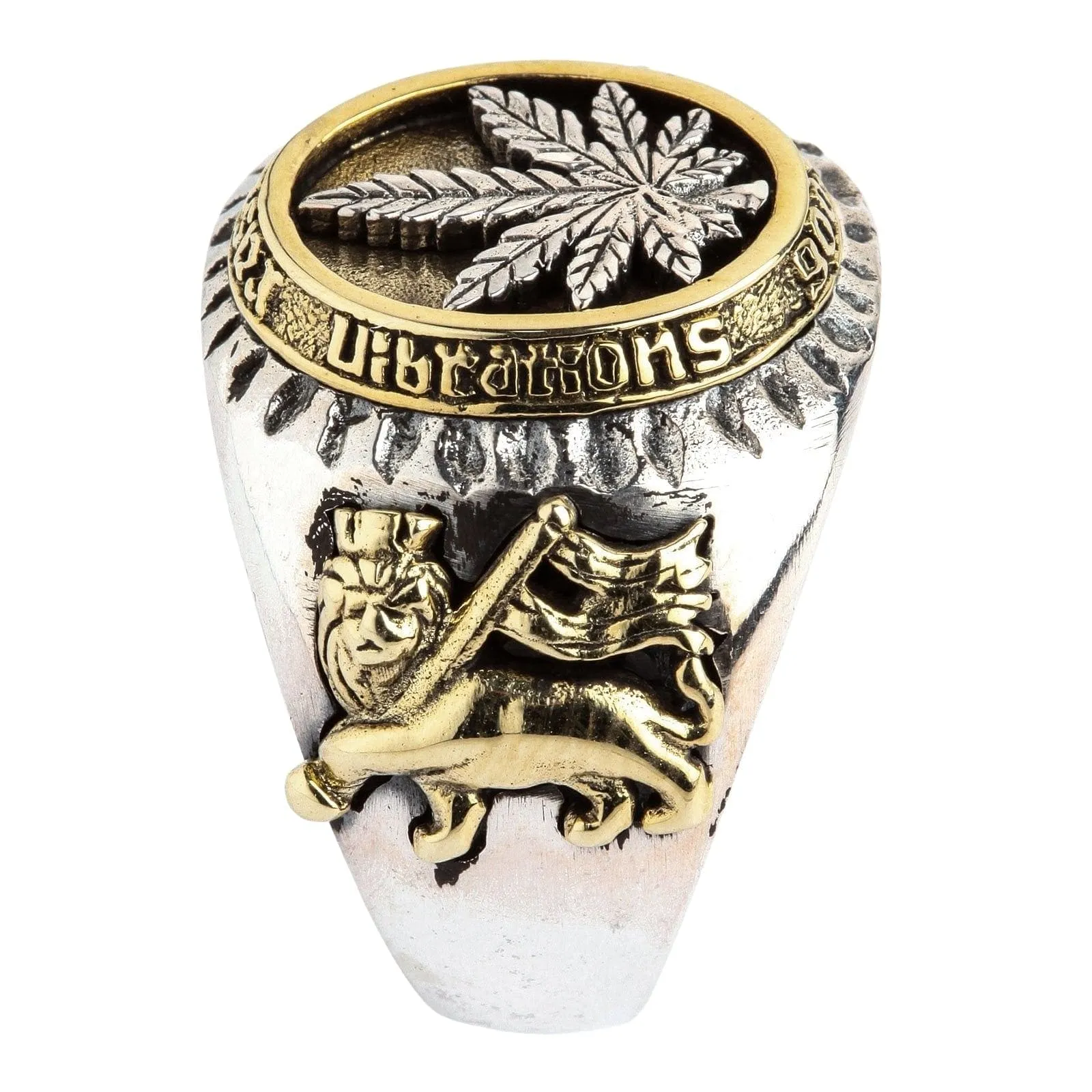 Marijuana Cannabis Leaf Sterling Silver Ring