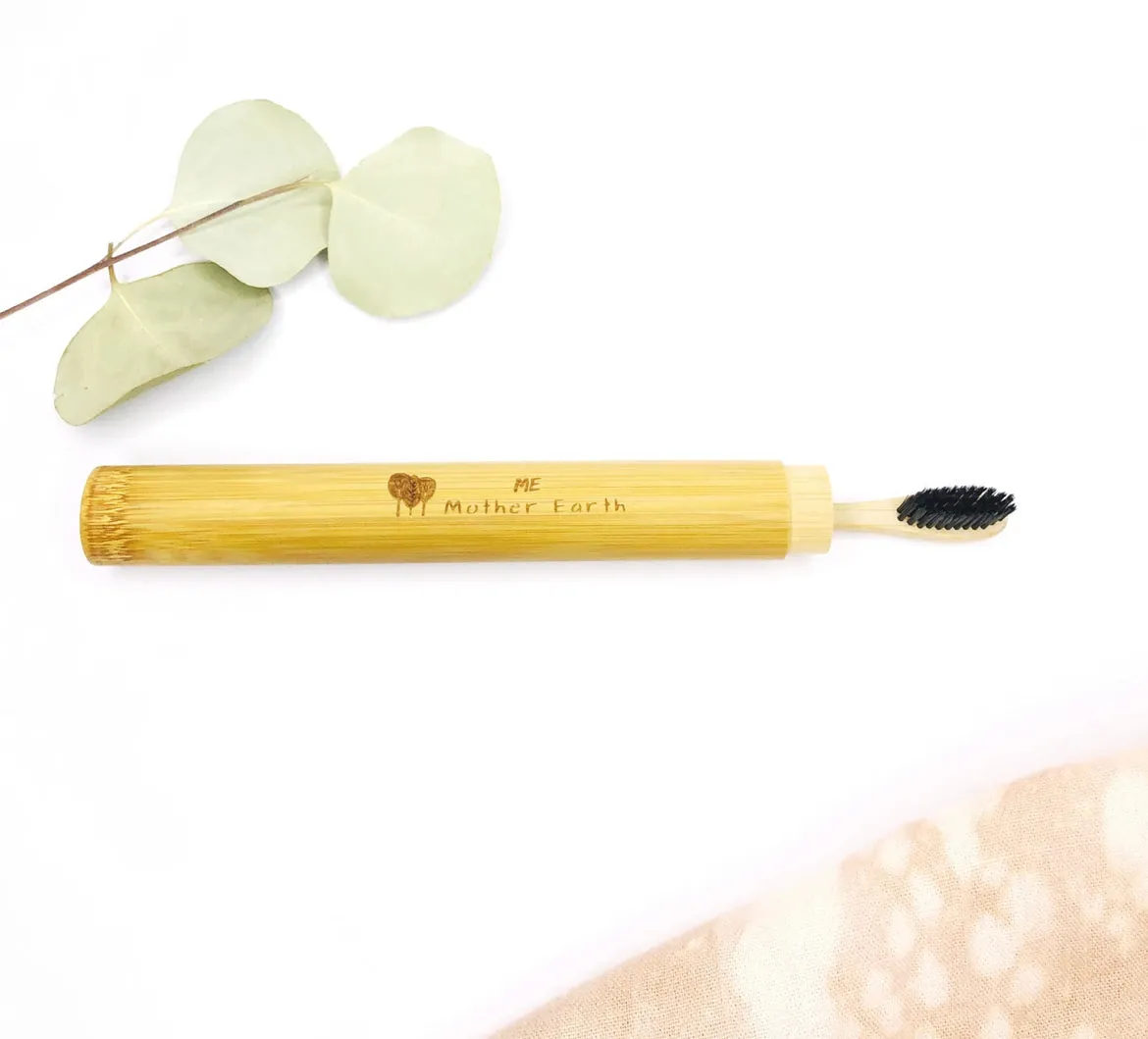 Me Mother Earth Bamboo Travel Toothbrush Case