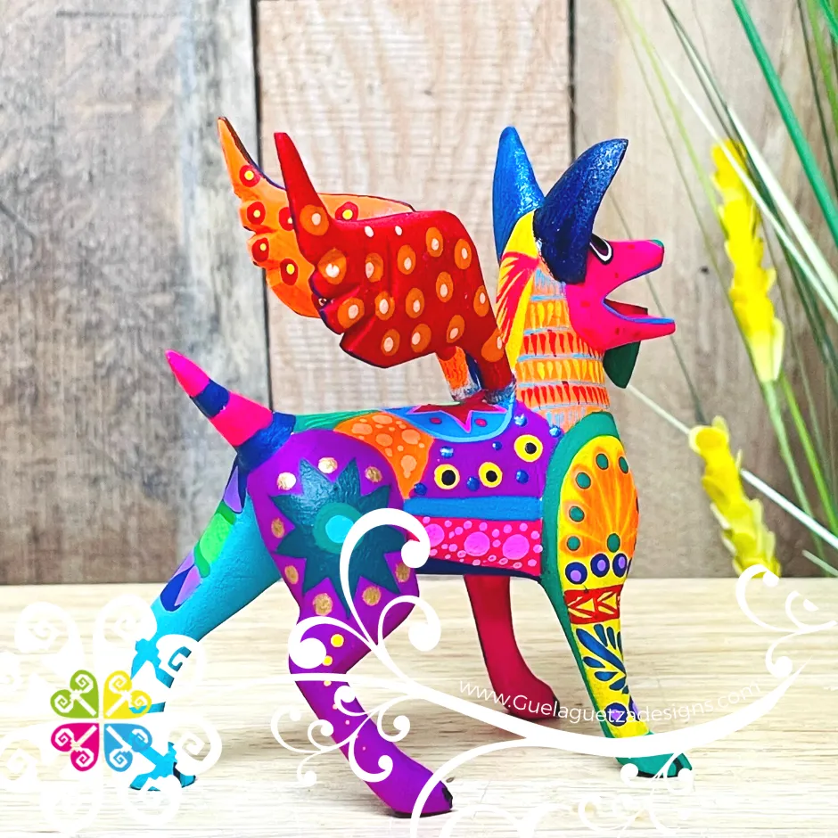 Medium Dante Dog Alebrije- Handcarve Wood Decoration Figure