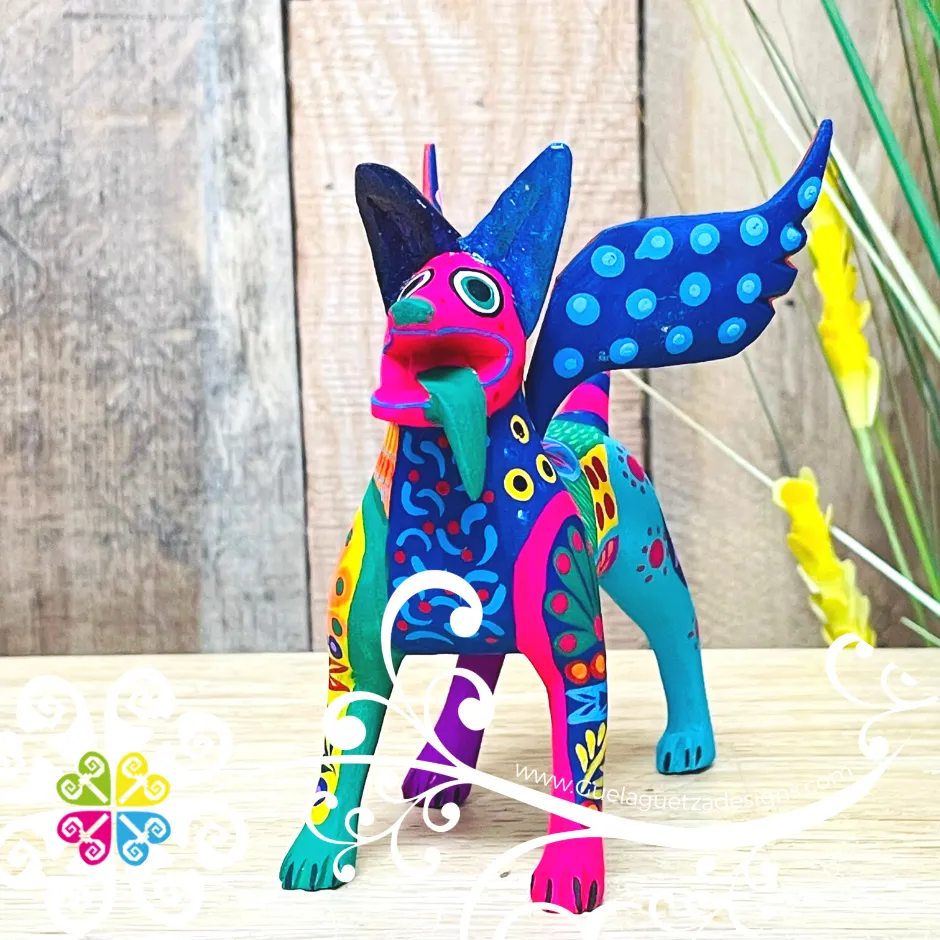 Medium Dante Dog Alebrije- Handcarve Wood Decoration Figure