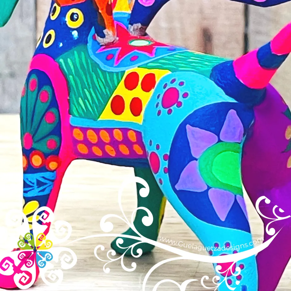 Medium Dante Dog Alebrije- Handcarve Wood Decoration Figure