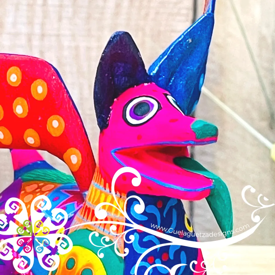 Medium Dante Dog Alebrije- Handcarve Wood Decoration Figure