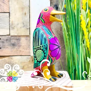 Medium Penguin Alebrije- Handcarve Wood Decoration Figure