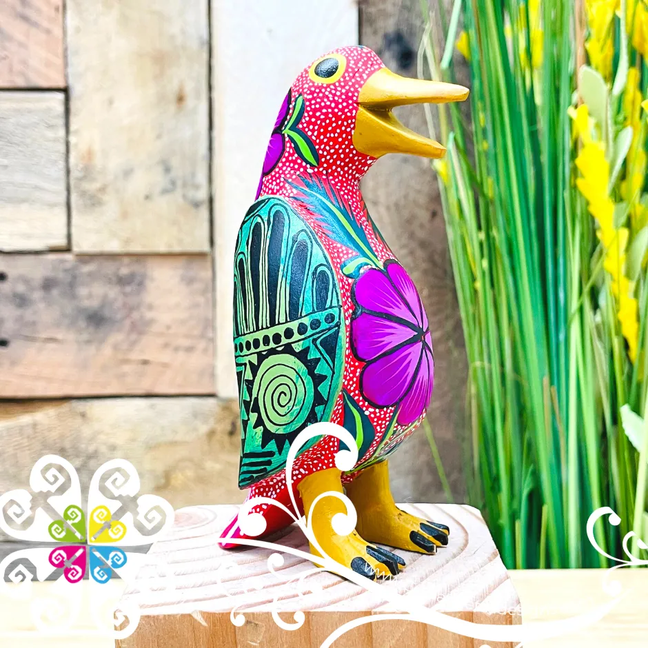 Medium Penguin Alebrije- Handcarve Wood Decoration Figure