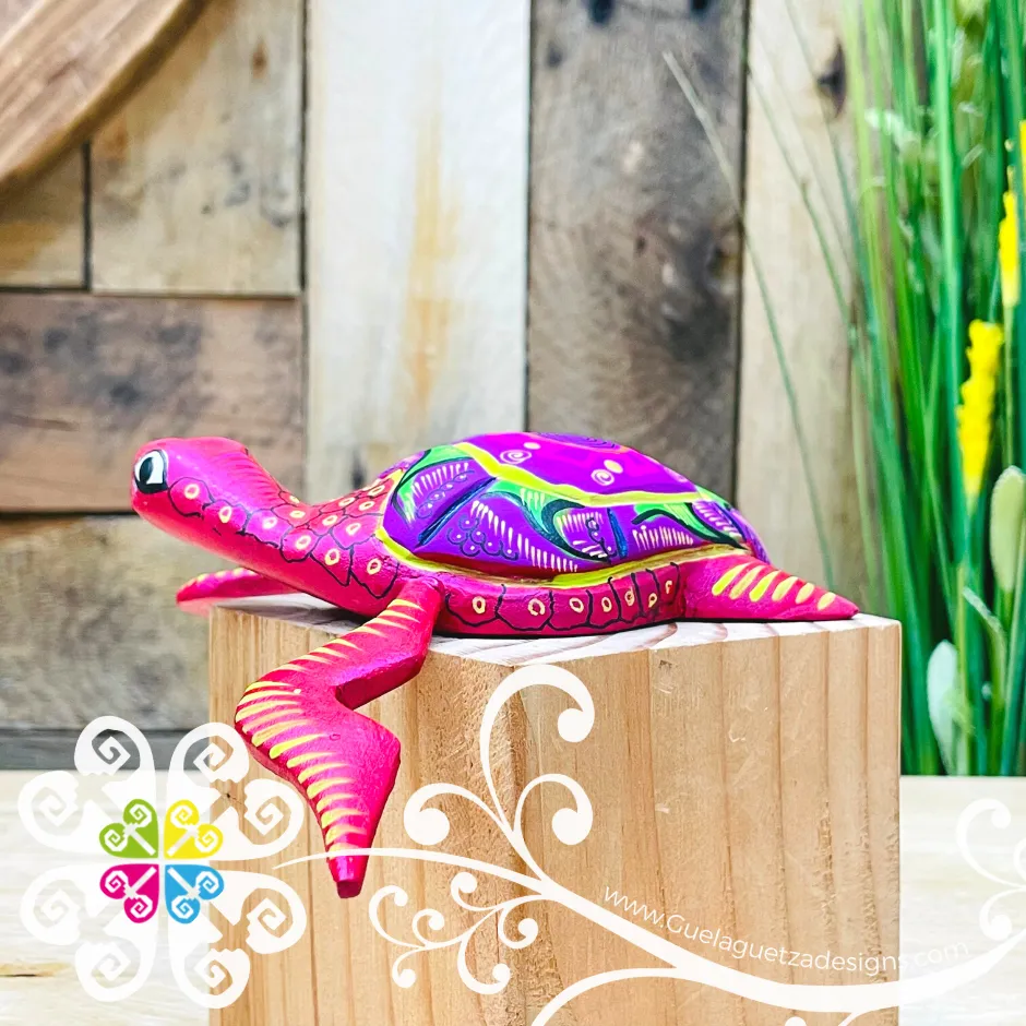 Medium Turtle Alebrije- Handcarve Wood Decoration Figure