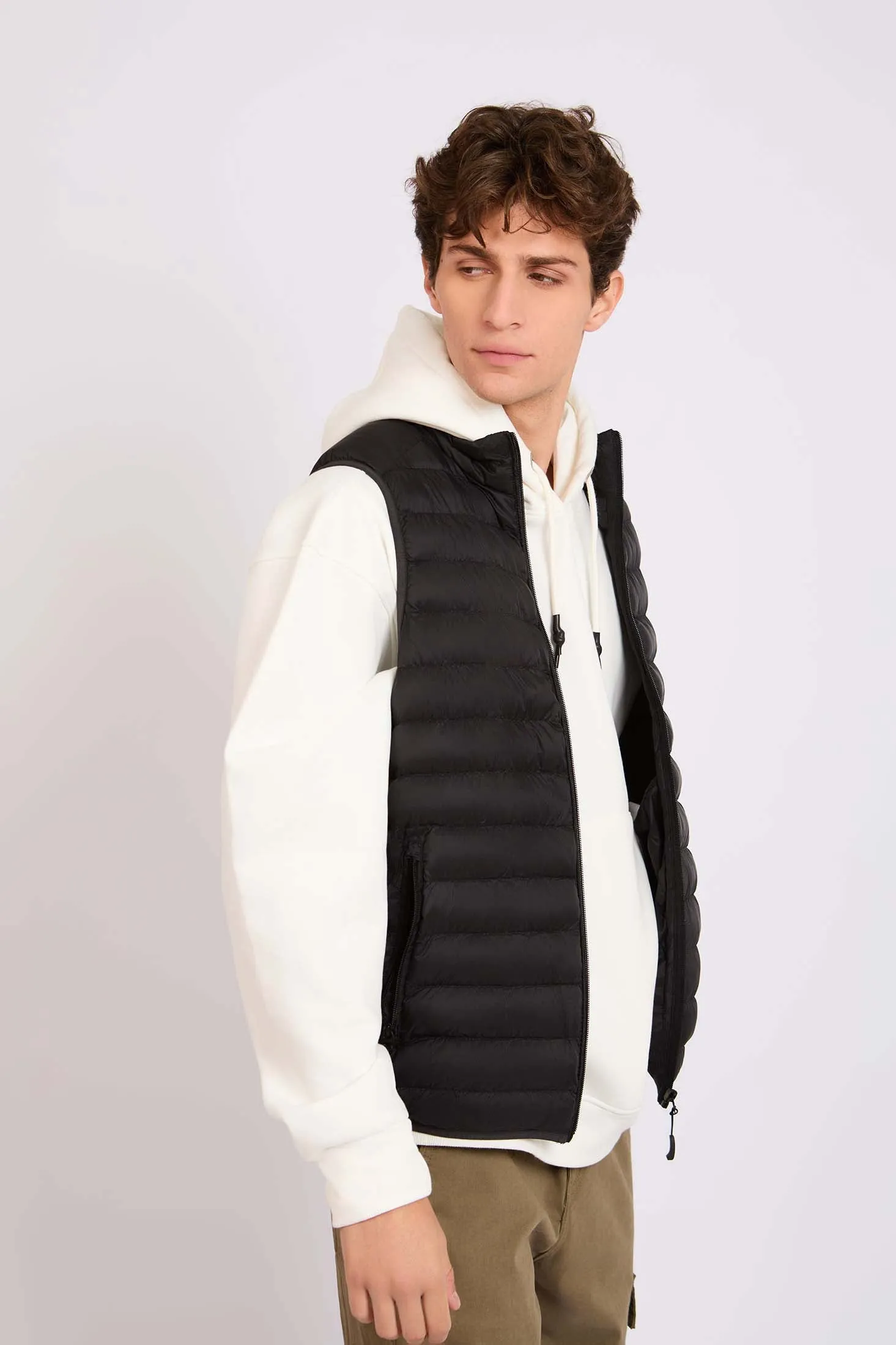 Men Puffer Vest Black