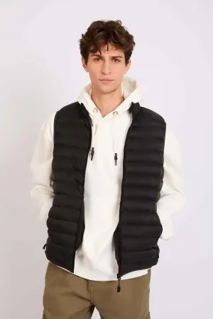 Men Puffer Vest Black