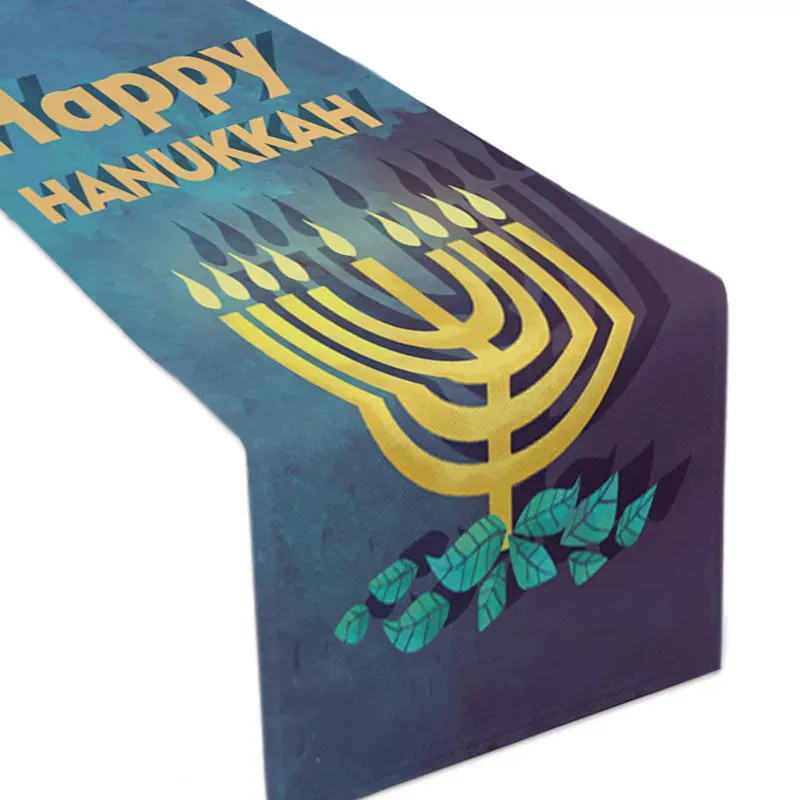 Menorah Tablecloth Hanukkah Dining Decor Wedding Party Table Cover Rectangular Coffee Desk Cloth Home Kitchen Decoration Nordic