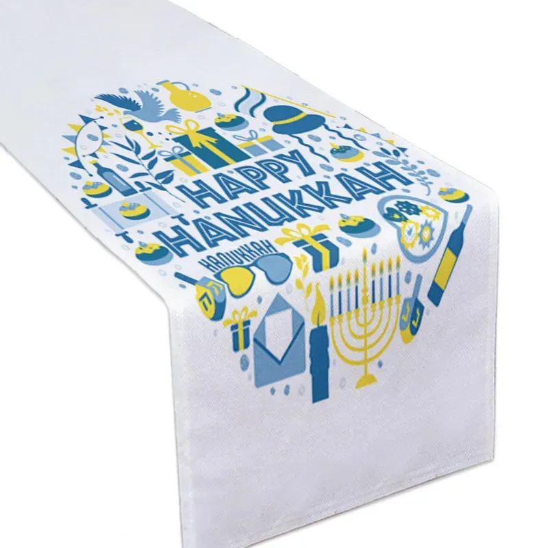 Menorah Tablecloth Hanukkah Dining Decor Wedding Party Table Cover Rectangular Coffee Desk Cloth Home Kitchen Decoration Nordic