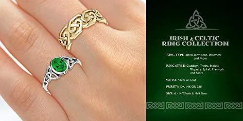 Men's 925 Sterling Silver Irish Celtic Claddagh Spinner Ring Band