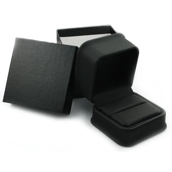Mens Carbide Tungsten Wedding Ring Two-Tone Hammered Gun Metal Brush Finish & Black IP Inner Ring Stepped Edge - 8mm