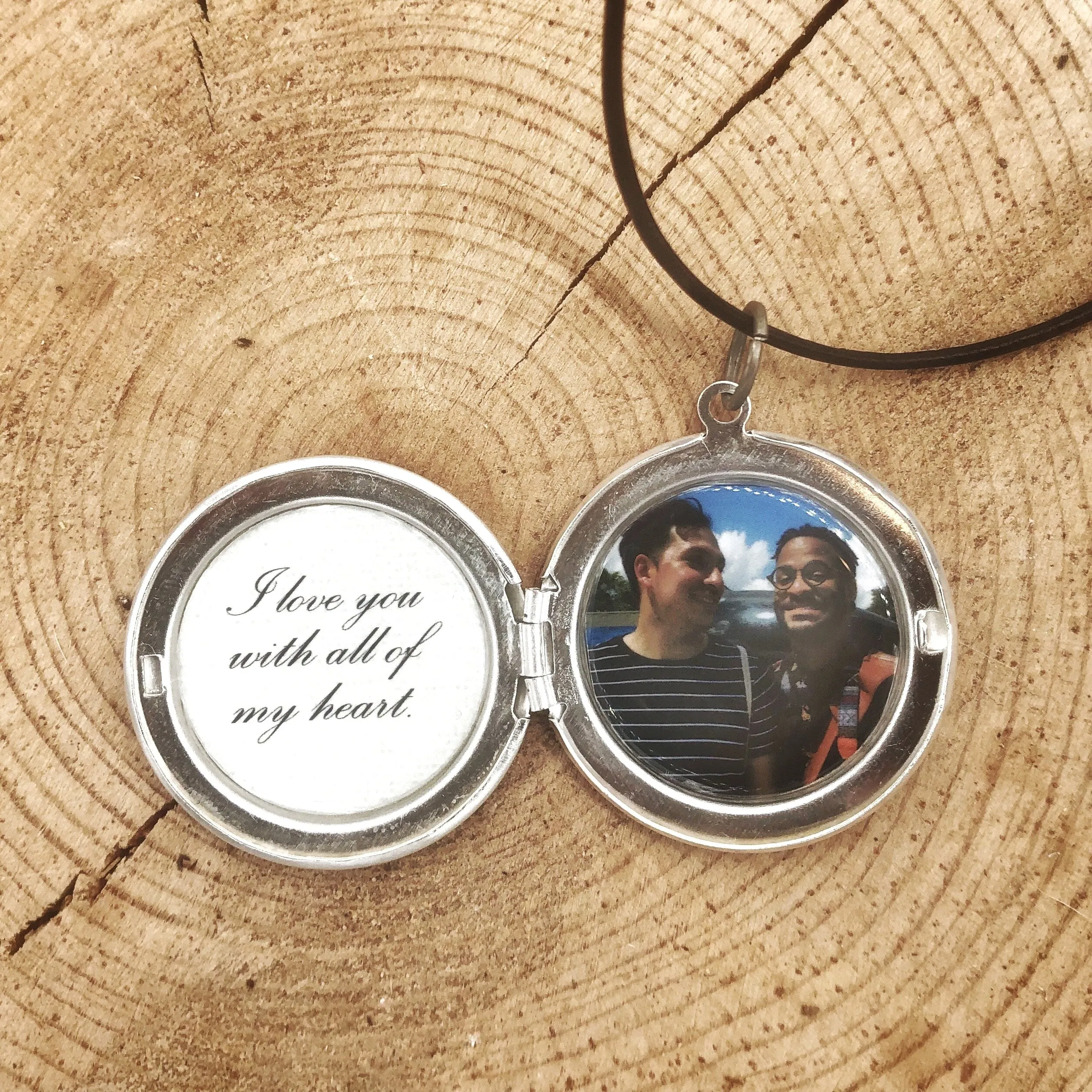 Men's Custom Secret Message and Photo Locket