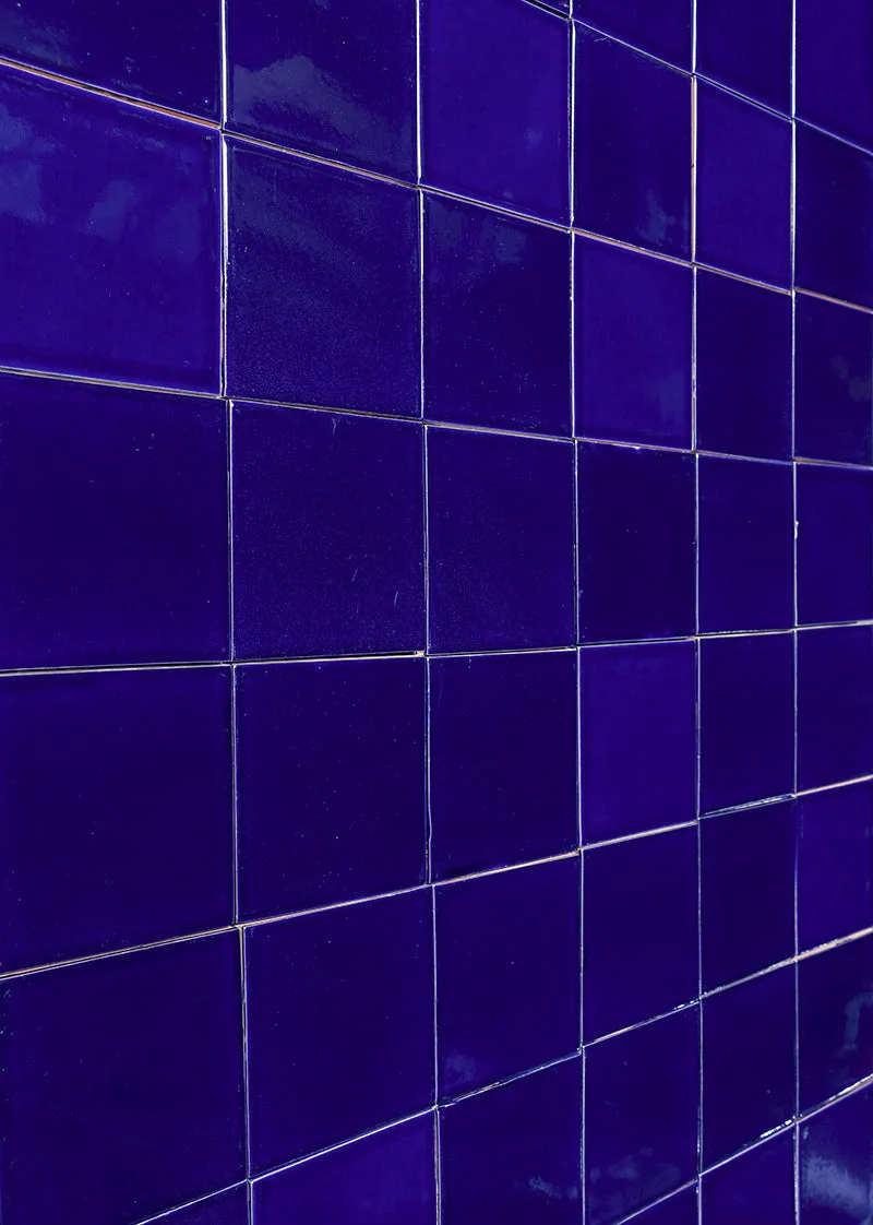Mexican Talavera Ceramic Solid Tile: Cobalt Blue