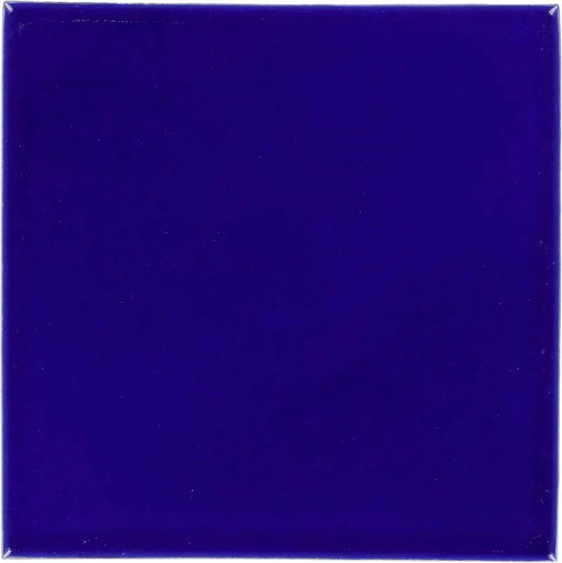 Mexican Talavera Ceramic Solid Tile: Cobalt Blue