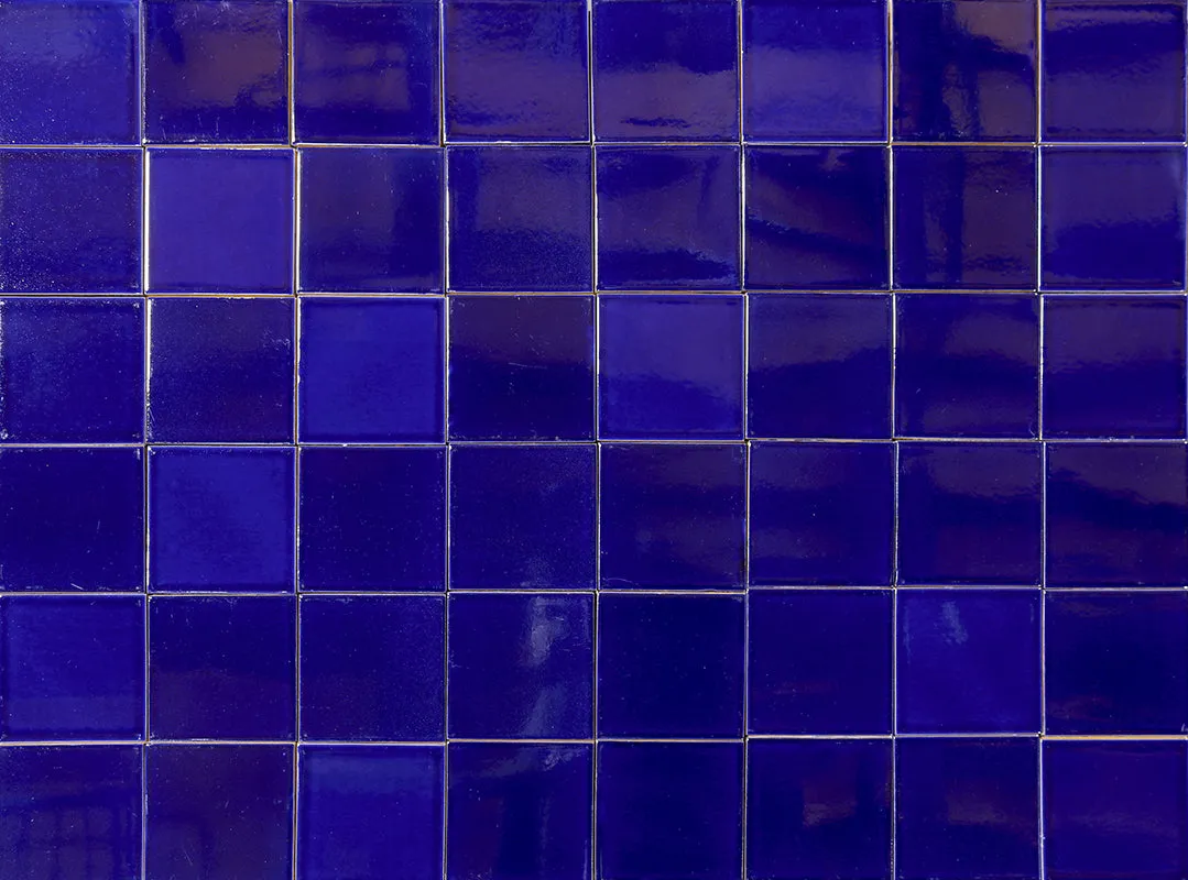 Mexican Talavera Ceramic Solid Tile: Cobalt Blue