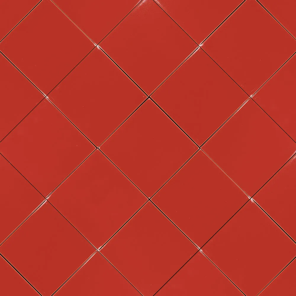 Mexican Talavera Ceramic Solid Tile: Red