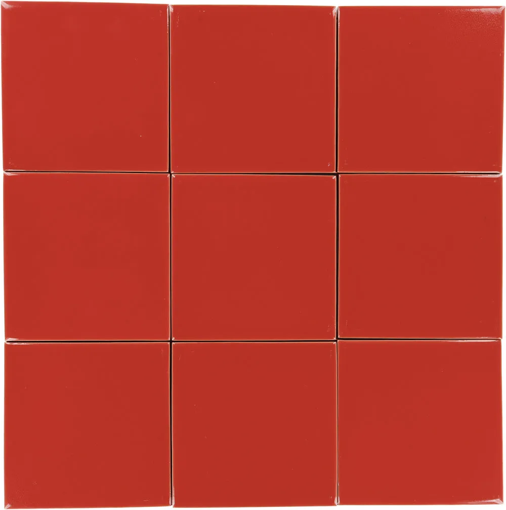 Mexican Talavera Ceramic Solid Tile: Red