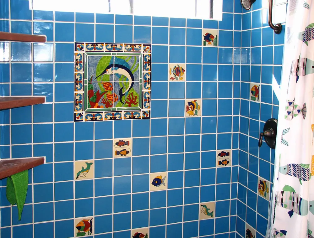 Mexican Talavera Ceramic Solid Tile: Turquoise