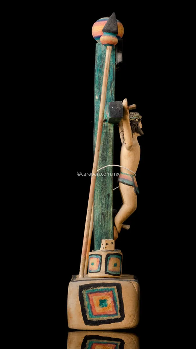 Mexican Wooden Cross From Oaxaca, Vintage.