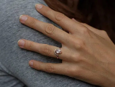 Miley Pear Morganite Ring