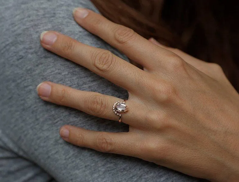 Miley Pear Morganite Ring