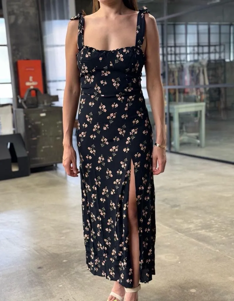 Milkmaid Floral Sweet Heart Slit Midi Dress
