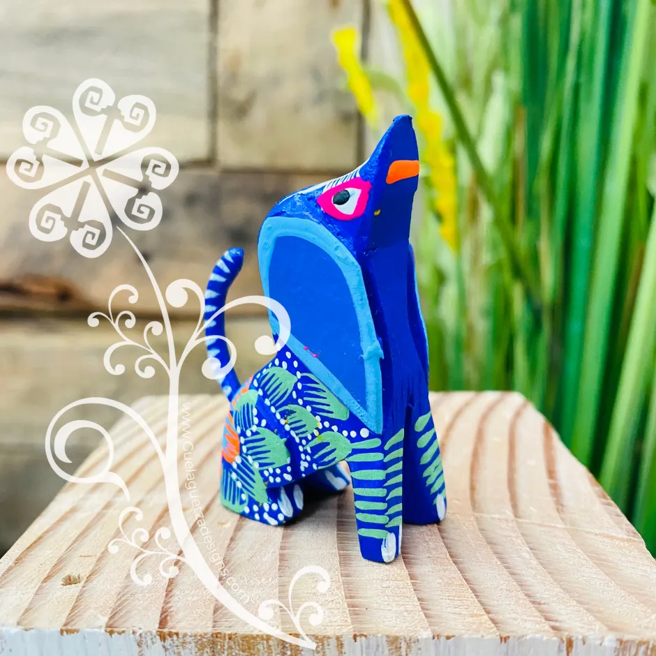 Mini Basset Hound Dog Alebrije Handcarve Wood Decoration Figure