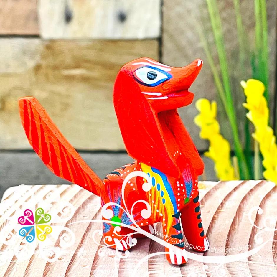Mini Basset Hound Dog Alebrije Handcarve Wood Decoration Figure