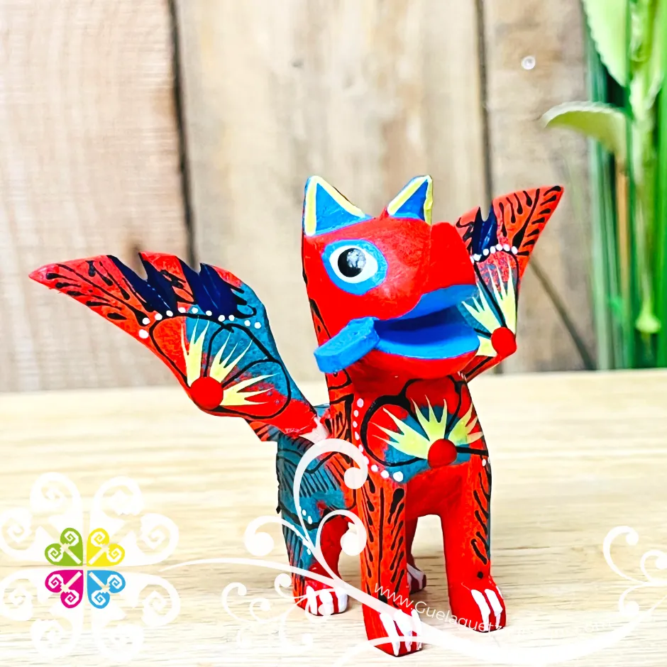 Mini Dante Dog Alebrije Handcarve Wood Decoration Figure