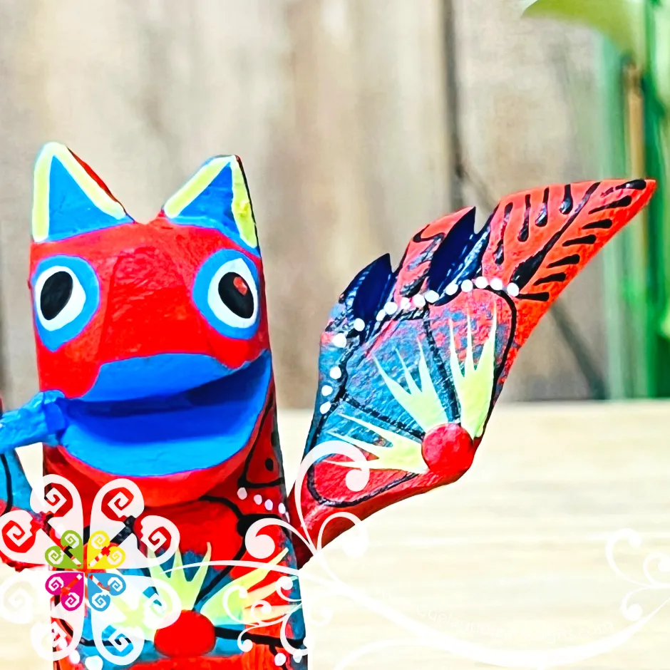 Mini Dante Dog Alebrije Handcarve Wood Decoration Figure