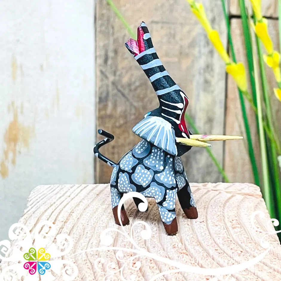 Mini Elephant Alebrije Handcarve Wood Decoration Figure