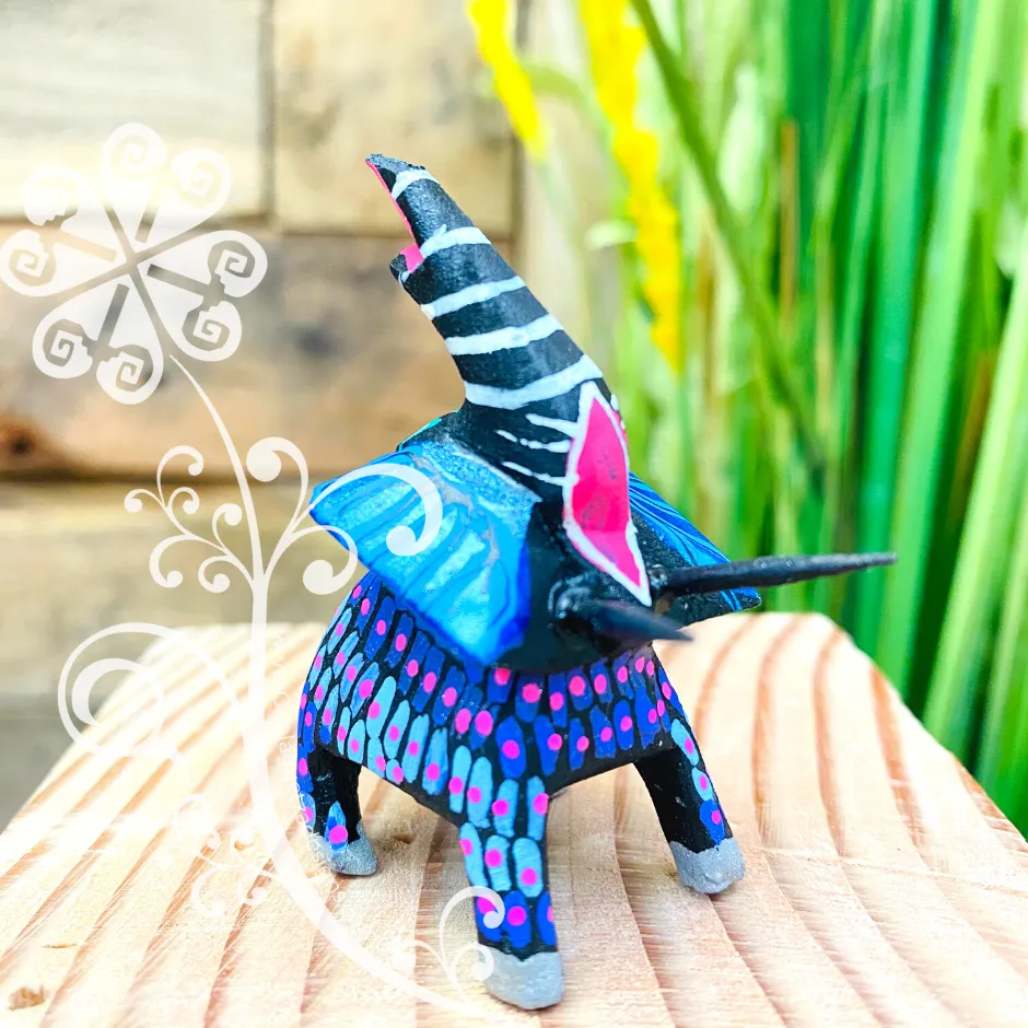 Mini Elephant Alebrije Handcarve Wood Decoration Figure