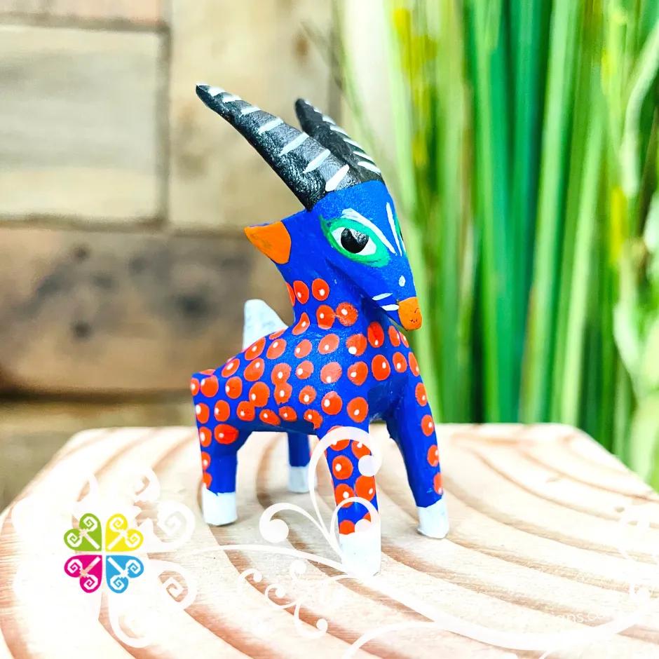 Mini Goat Alebrije Handcarve Wood Decoration Figure