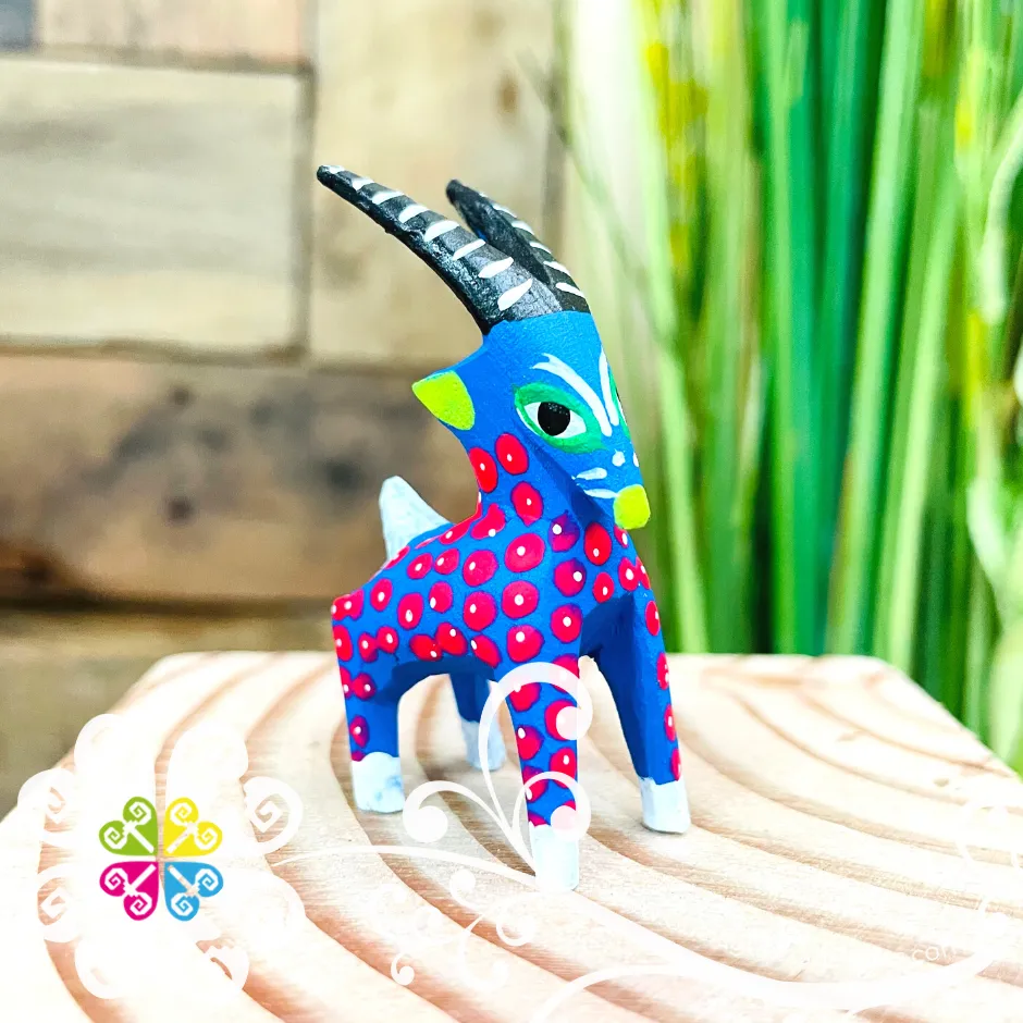Mini Goat Alebrije Handcarve Wood Decoration Figure