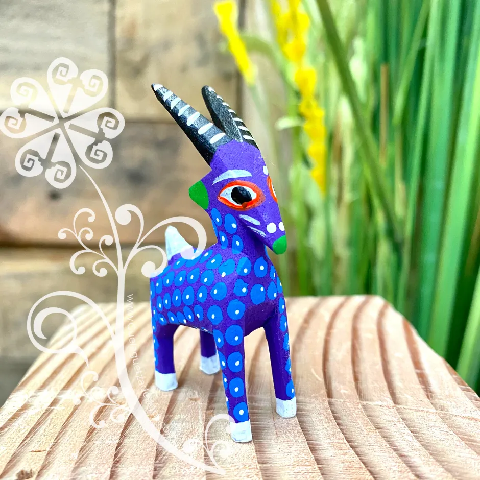 Mini Goat Alebrije Handcarve Wood Decoration Figure
