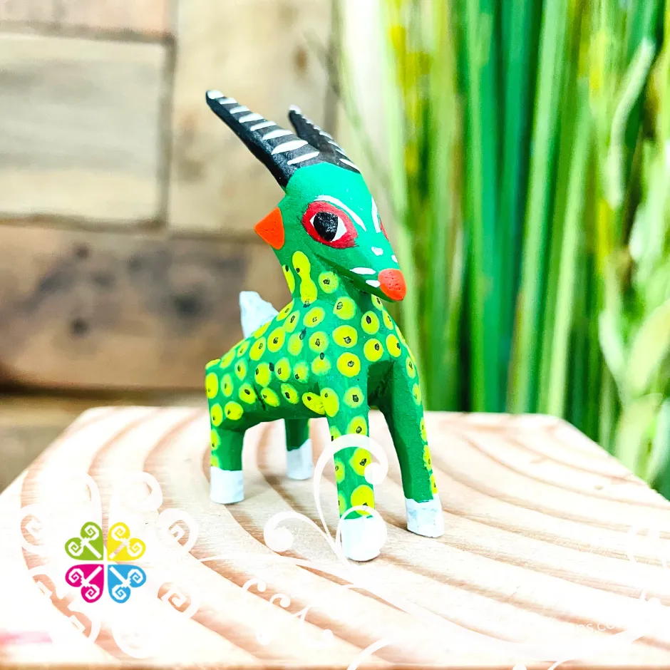 Mini Goat Alebrije Handcarve Wood Decoration Figure